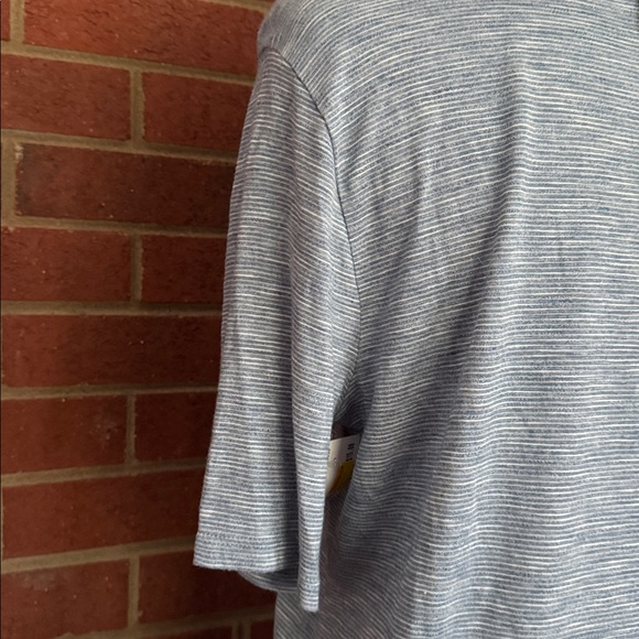 MADEWELL Blue/White Anthem Split-Neck Short Sleeve Tee - Picture 5 of 7